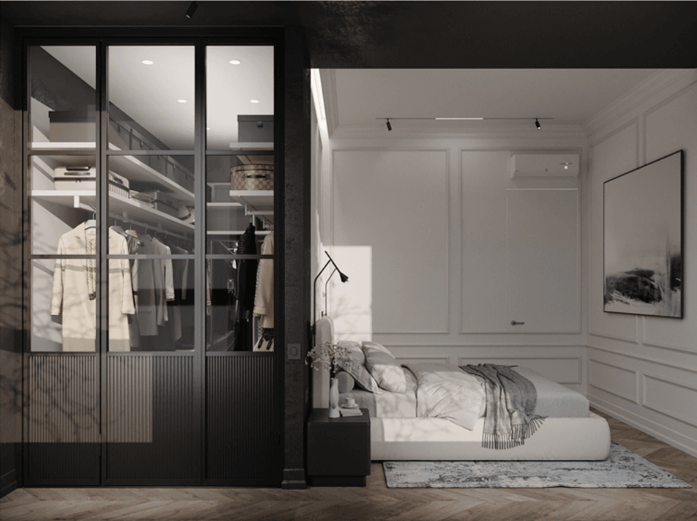 Спальня и гардеробная фото