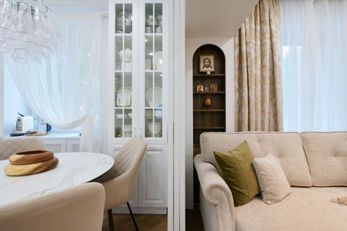 Ремонт кухни-гостинной в стиле классицизм