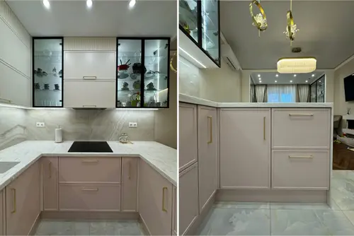 кухня розового цвета