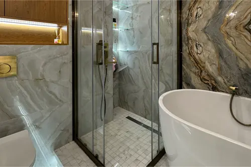 отделка душевой с ванной