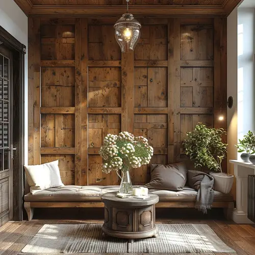 отделка стен деревянными панелями