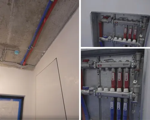 проводка труб по потолку