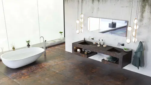 ванна в индустриальном стиле