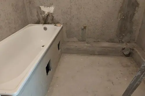 ванная комната без отделки