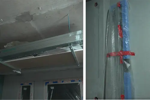 временная подвесная полка из профиля