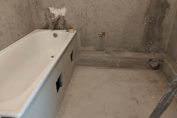ванная комната без отделки